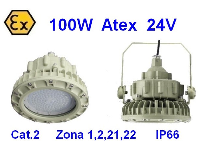 Proiettore Atex 100W 24V Zona 1 , Zone 2, 21, 22